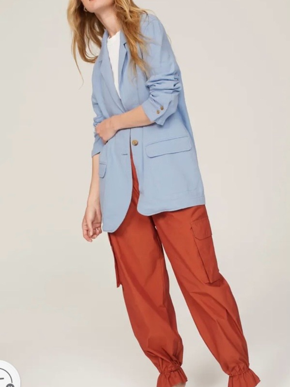 Blank NYC linen Light Blue Relaxed Blazer